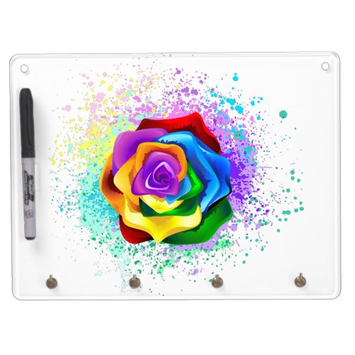 Colorful Rainbow Rose Dry Erase Board With Keychain Holder