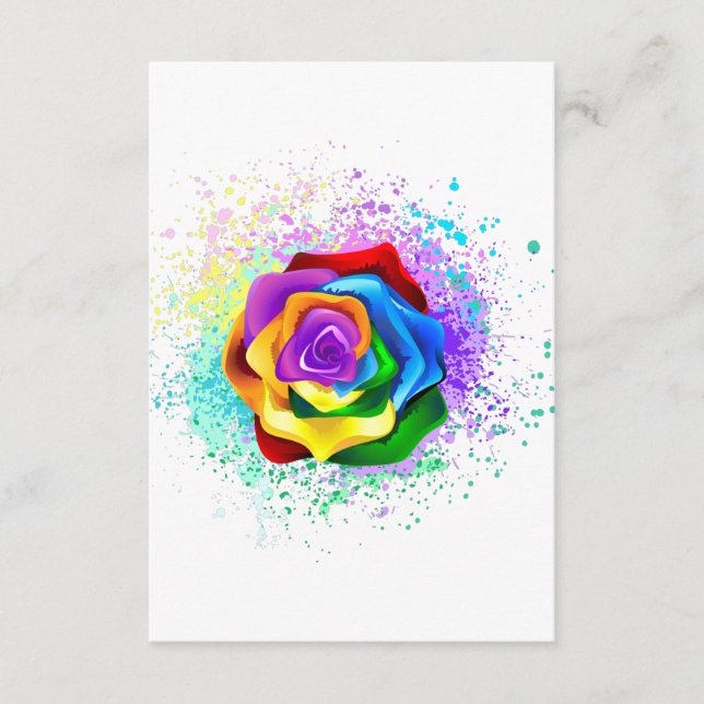 Colorful Rainbow Rose Enclosure Card (Front)