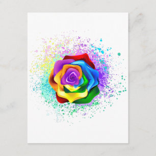 Colorful Rainbow Rose Enclosure Card