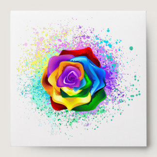 Colorful Rainbow Rose Envelope