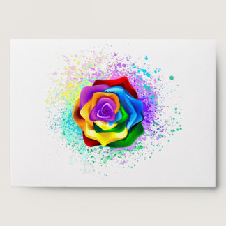 Colorful Rainbow Rose Envelope