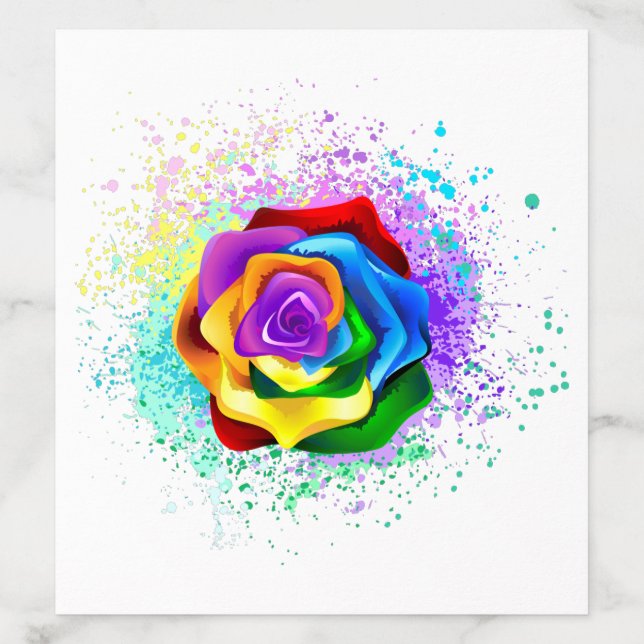 Colorful Rainbow Rose Envelope Liner (Design)