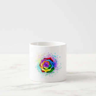 Colorful Rainbow Rose Espresso Cup