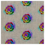 Colorful Rainbow Rose Fabric