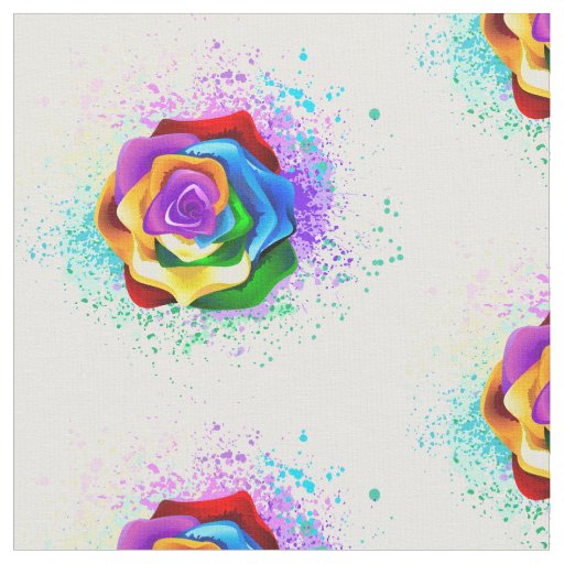 Colorful Rainbow Rose Fabric
