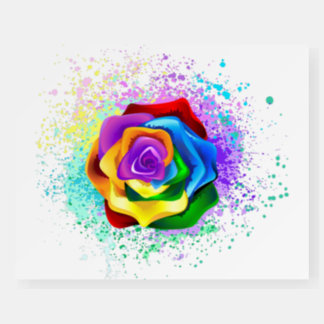 Colorful Rainbow Rose Foam Board