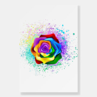 Colorful Rainbow Rose Foam Board