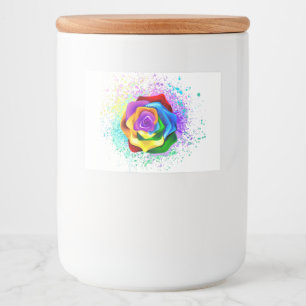 Colorful Rainbow Rose Food Label