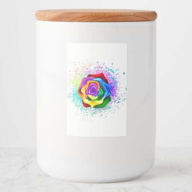 Colorful Rainbow Rose Food Label (Front)
