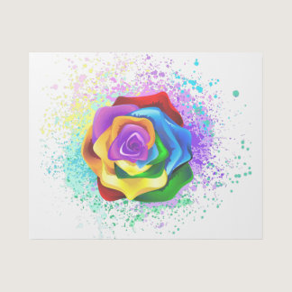 Colorful Rainbow Rose Gallery Wrap