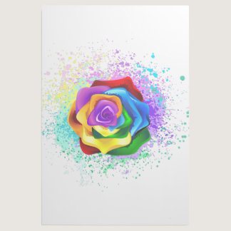 Colorful Rainbow Rose Gallery Wrap