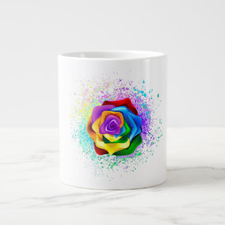 Colorful Rainbow Rose Giant Coffee Mug