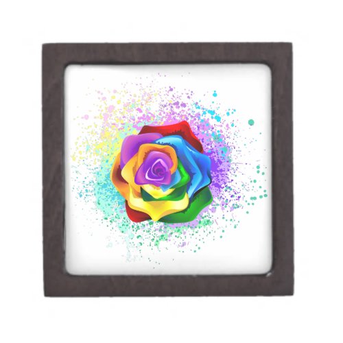 Colorful Rainbow Rose Gift Box