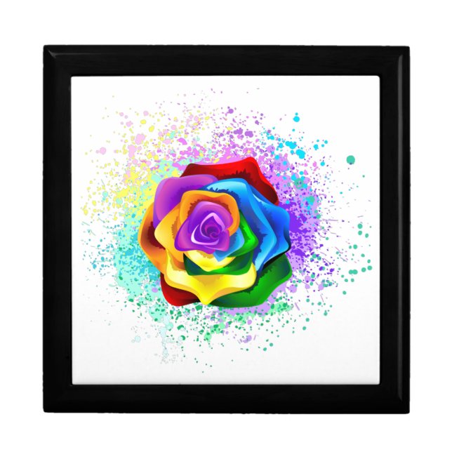 Colorful Rainbow Rose Gift Box (Front)