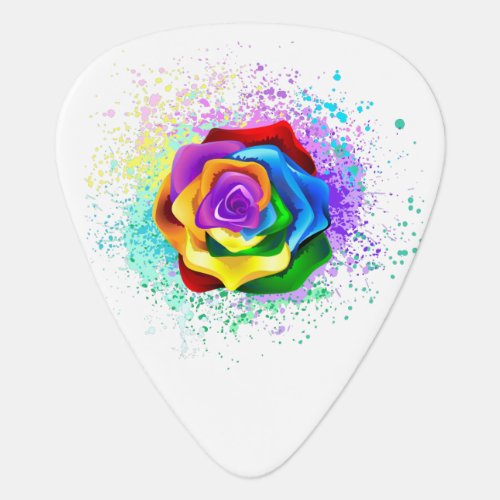 Colorful Rainbow Rose Guitar Pick