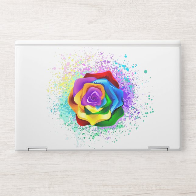 Colorful Rainbow Rose HP Laptop Skin (Front)