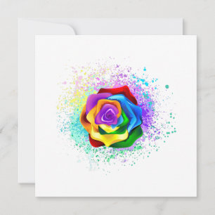Colorful Rainbow Rose Invitation