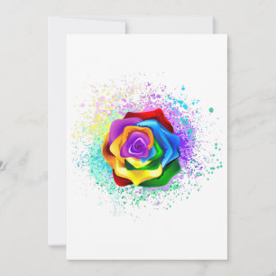 Colorful Rainbow Rose Invitation
