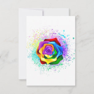 Colorful Rainbow Rose Invitation