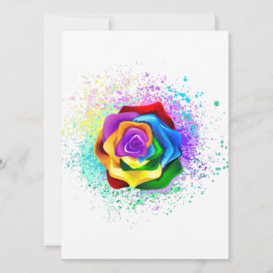 Colorful Rainbow Rose Invitation