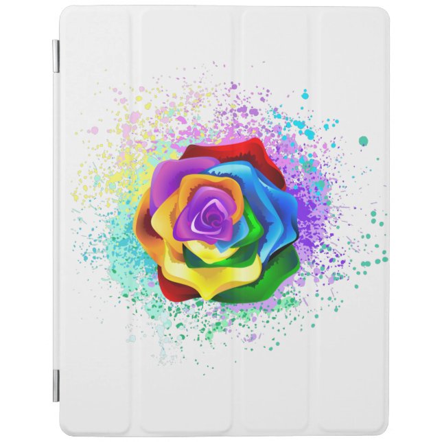 Colorful Rainbow Rose iPad Smart Cover (Front)