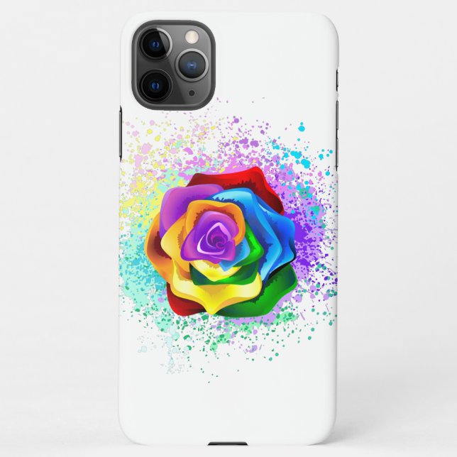 Colorful Rainbow Rose iPhone Case (Back)