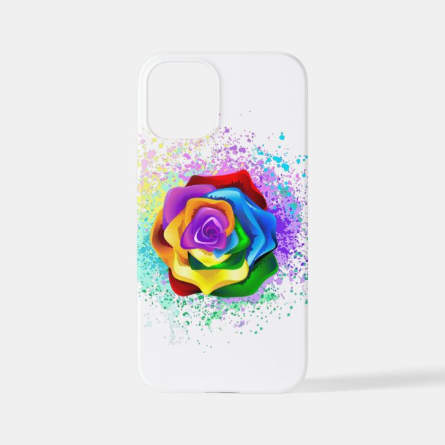 Colorful Rainbow Rose iPhone Case (Back)