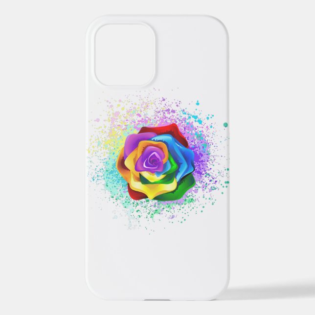 Colorful Rainbow Rose iPhone Case (Back)