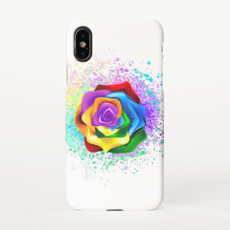 Colorful Rainbow Rose iPhone X Case