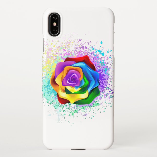 Colorful Rainbow Rose iPhone Case (Back)
