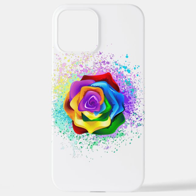 Colorful Rainbow Rose iPhone Case (Back)