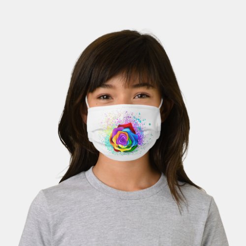 Colorful Rainbow Rose Kids Cloth Face Mask