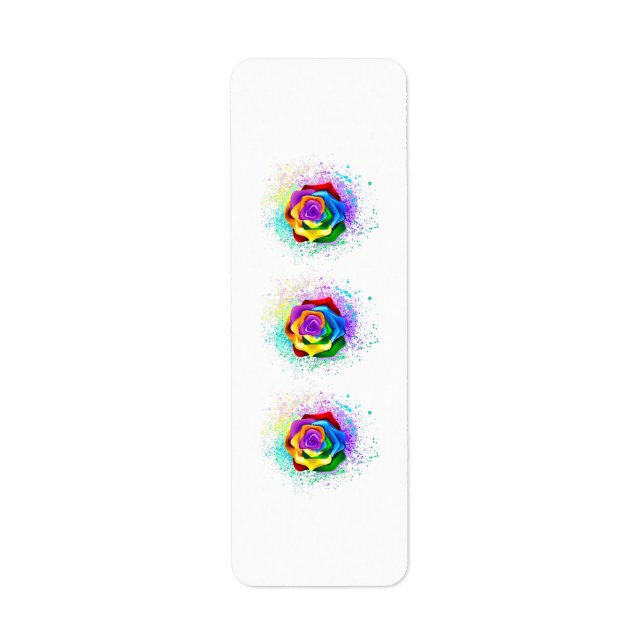 Colorful Rainbow Rose Label (Front)