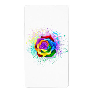 Colorful Rainbow Rose Label