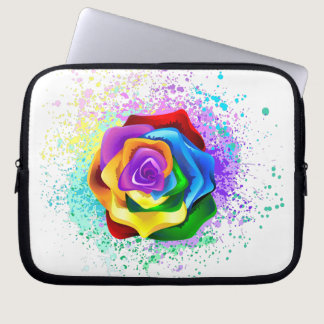 Colorful Rainbow Rose Laptop Sleeve