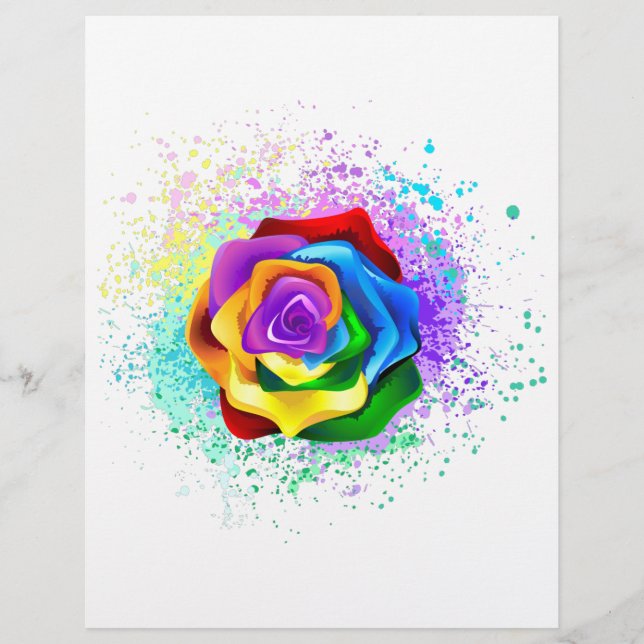 Colorful Rainbow Rose Letterhead (Front)