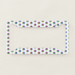 Colorful Rainbow Rose License Plate Frame