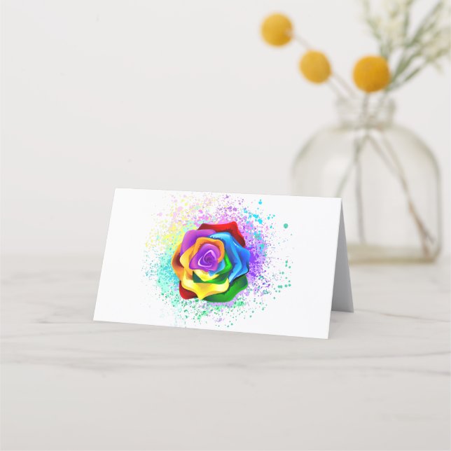 Colorful Rainbow Rose Loyalty Card (Front)