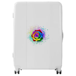 Colorful Rainbow Rose Luggage