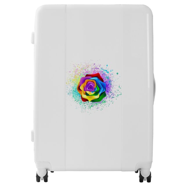 Colorful Rainbow Rose Luggage (Front)