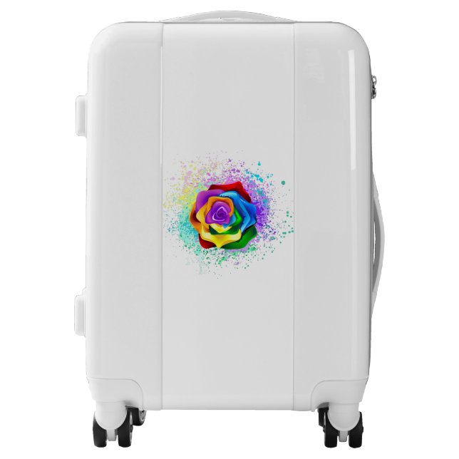 Colorful Rainbow Rose Luggage (Front)