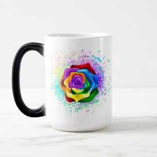 Colorful Rainbow Rose Magic Mug