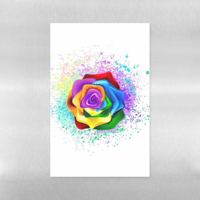 Colorful Rainbow Rose Magnetic Dry Erase Sheet (Vertical)