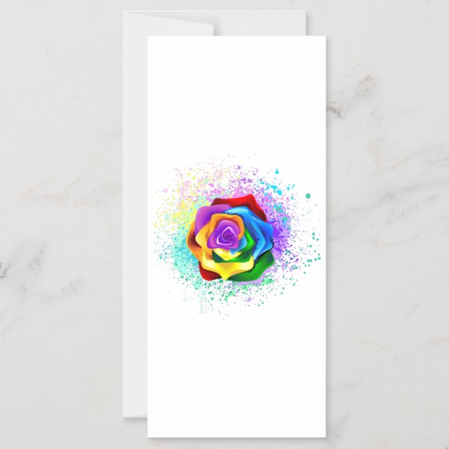 Colorful Rainbow Rose Magnetic Invitation (Front)