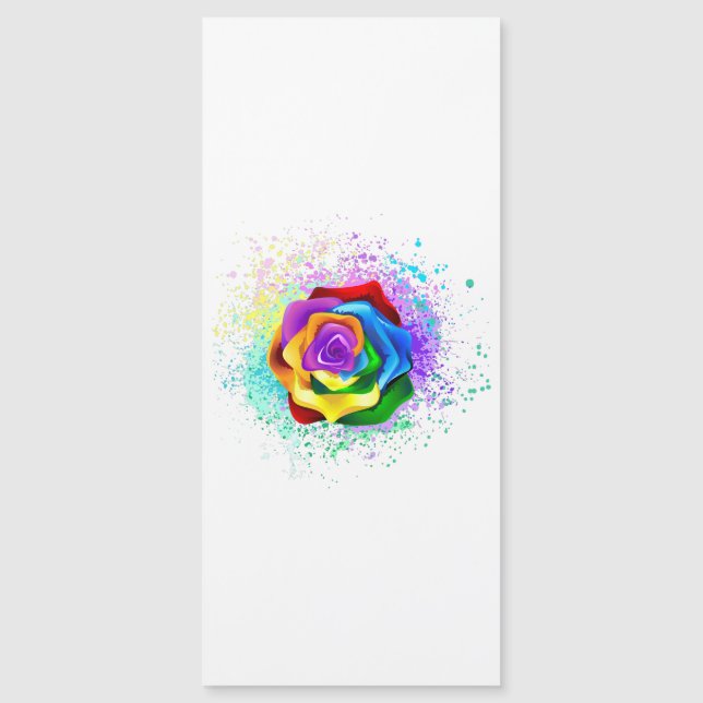 Colorful Rainbow Rose Magnetic Invitation (Front)