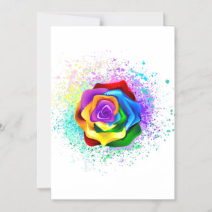 Colorful Rainbow Rose Magnetic Invitation