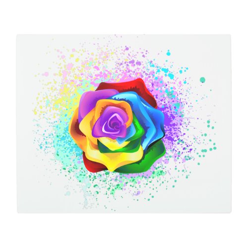 Colorful Rainbow Rose Metal Print