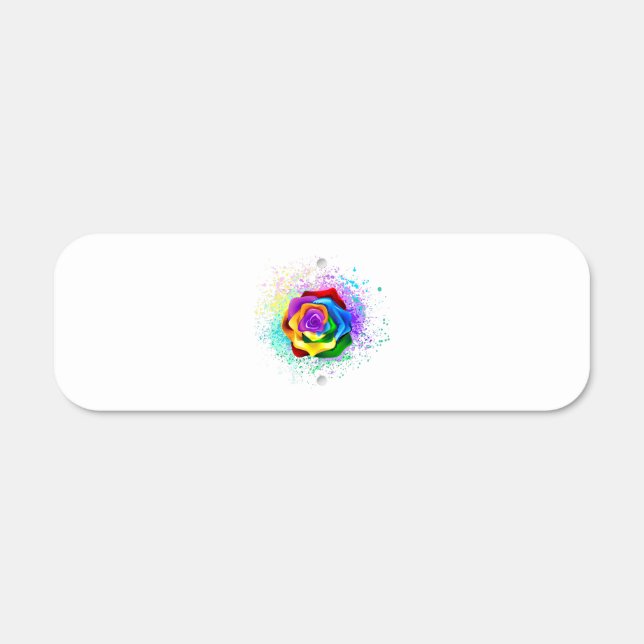 Colorful Rainbow Rose Metal Sign (Front)