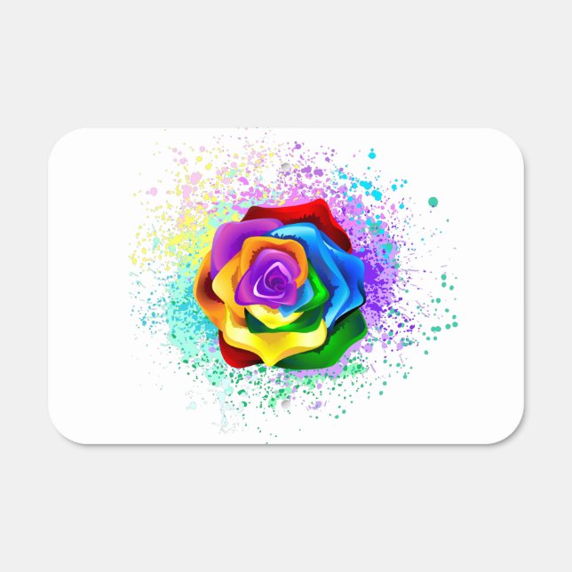 Colorful Rainbow Rose Metal Sign (Front)