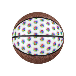 Colorful Rainbow Rose Mini Basketball